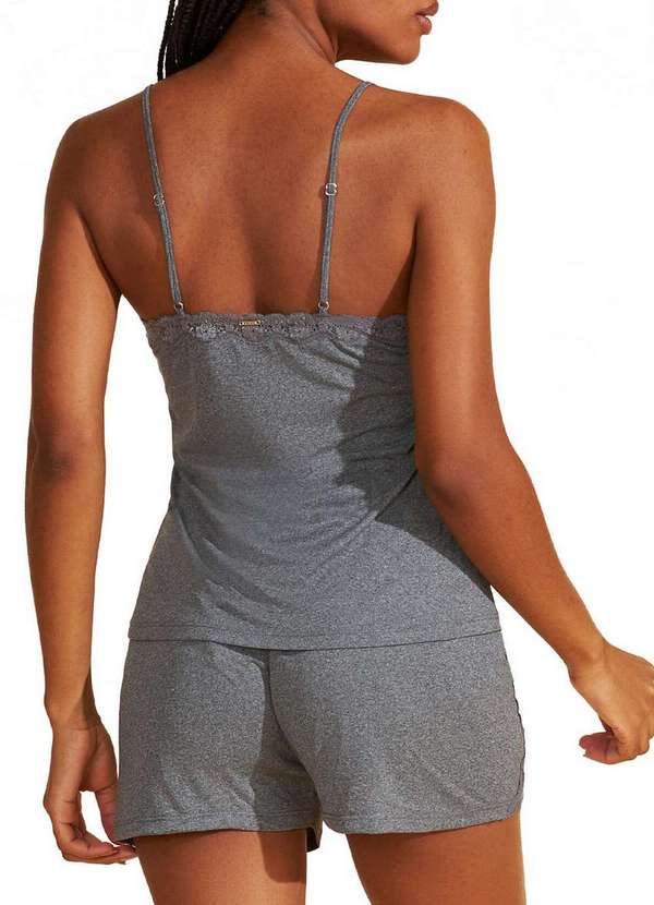 Recco - Pijama Feminina Curta Recco 17949 00134-Mescla-Cinza 2