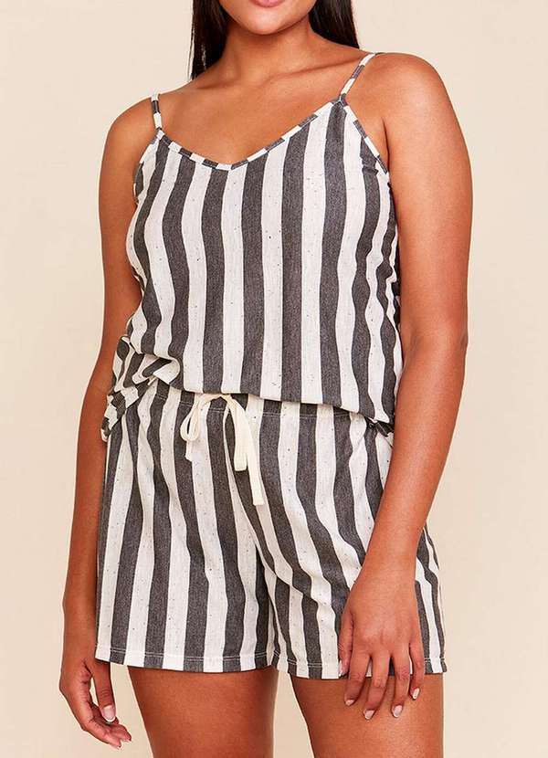 Bonjour - Pijama Feminino Curto Bonjour 0blcs160 Lis-Listrado