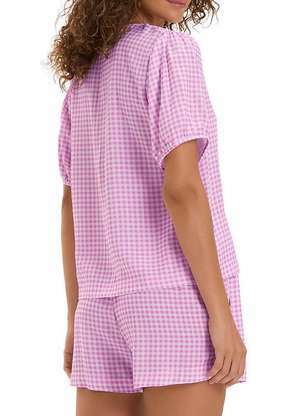 Pijama Feminino Curto com Abertura Cor com Amor 2010813 - COR COM AMOR