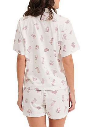 Pijama Feminino Curto com Abertura Espaço Pijama 4010410 - ESPAÇO PIJAMA