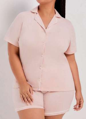 Pijama Feminino Curto com Abertura Hering 7cyg - HERING