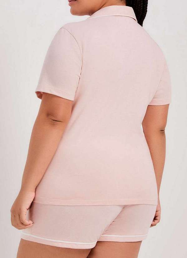 Hering - Pijama Feminino Curto com Abertura Hering 7cyg Kmm-Rosa-Claro 2