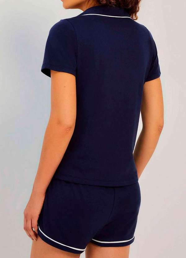 Hering - Pijama Feminino Curto com Abertura Hering 7cyg N10-Preto 2