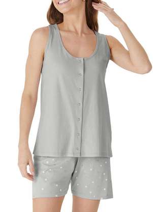 Pijama Feminino Curto com Abertura Malwee 1000133177 - MALWEE