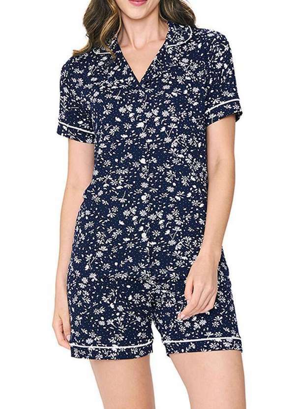 Podiun - Pijama Feminino Curto com Abertura Podiun 255068 357-New-Liberty