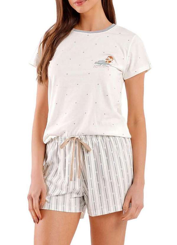 Cor com Amor - Pijama Feminino Curto Cor Amor 2010698 Off-White