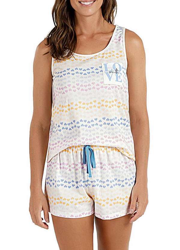 Cor com Amor - Pijama Feminino Curto Cor com Amor 2010266 Off-White