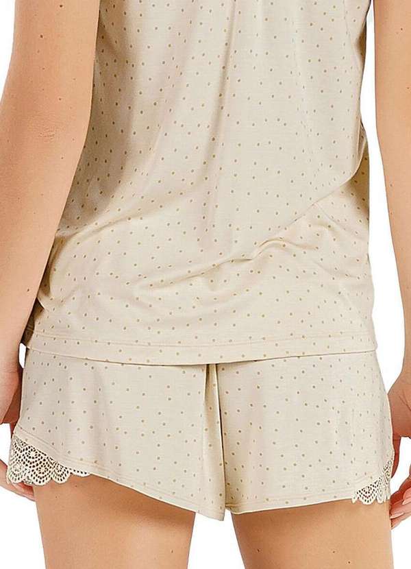 Cor com Amor - Pijama Feminino Curto Cor com Amor 2010324 Bege 4