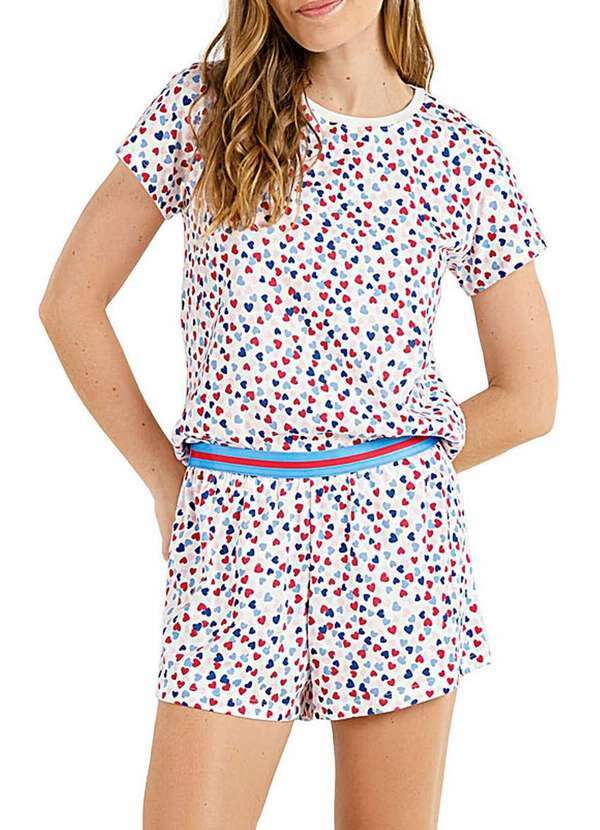 Cor com Amor - Pijama Feminino Curto Cor com Amor 2010341 Corações-Coloridos