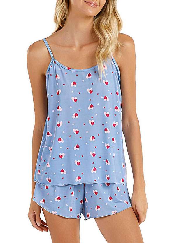 Cor com Amor - Pijama Feminino Curto Cor com Amor 2010345 Azul
