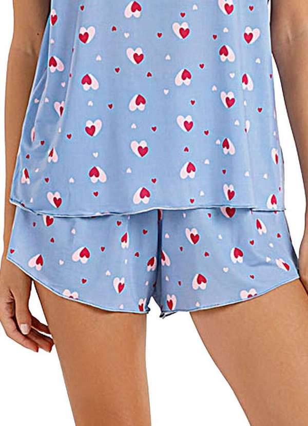 Cor com Amor - Pijama Feminino Curto Cor com Amor 2010345 Azul 3