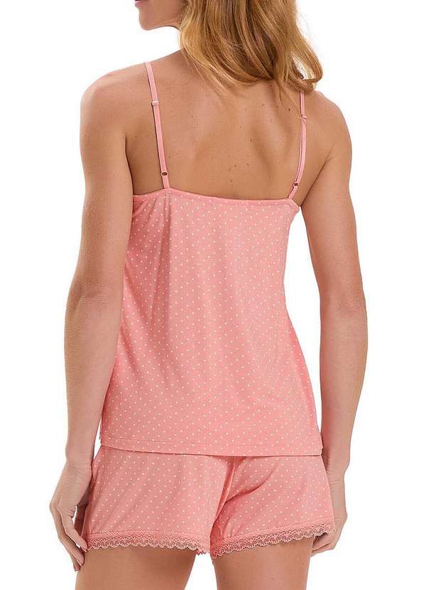 Cor com Amor - Pijama Feminino Curto Cor com Amor 2010801 Salmão-Poá 2