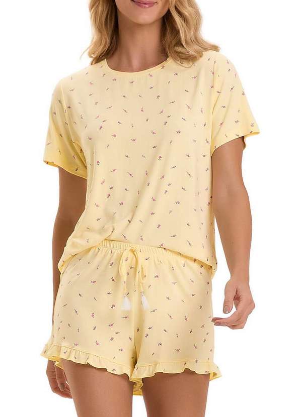 Cor com Amor - Pijama Feminino Curto Cor com Amor 2010960 Amarelo