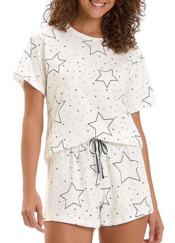 Cor com Amor - Pijama Feminino Curto Cor com Amor 2010980 Off-White