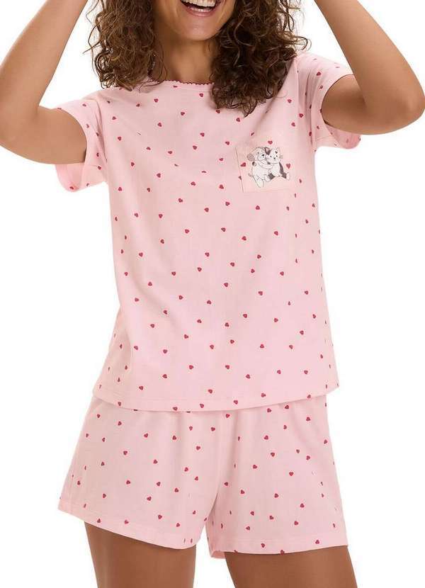 Cor com Amor - Pijama Feminino Curto Cor com Amor 2010989 Rosa