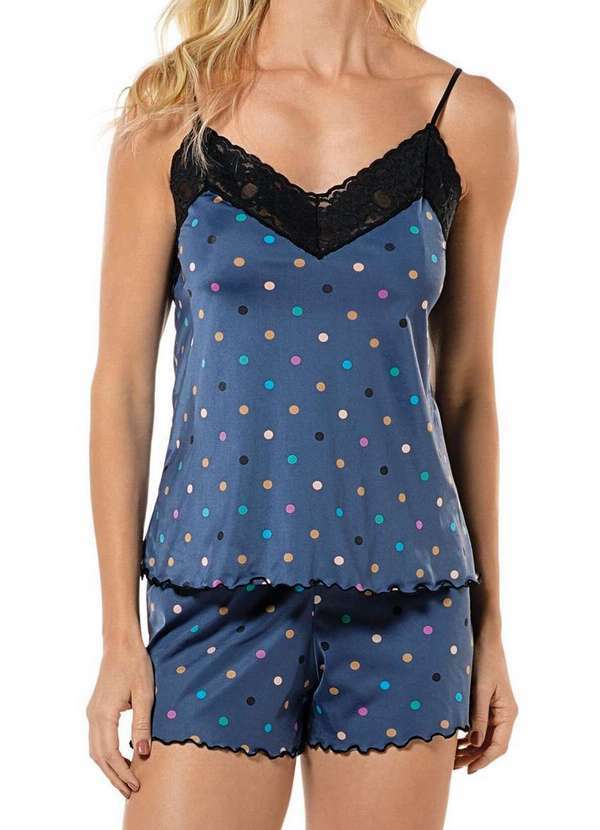 Demillus - Pijama Feminino Curto Demillus 20401 15-Marinho