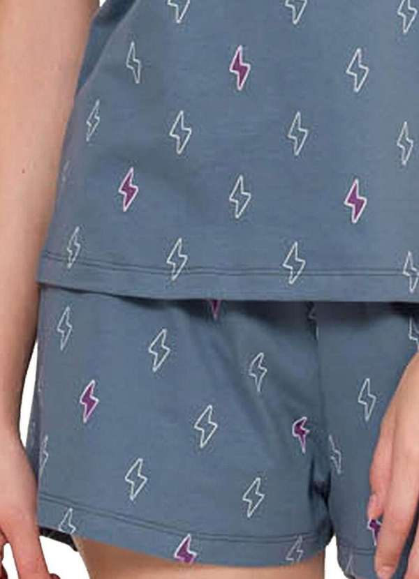Espaço Pijama - Pijama Feminino Curto Espaço Pijama 4010086 Azul 4
