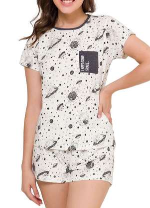Pijama Feminino Curto Espaço Pijama 4010088 - ESPAÇO PIJAMA