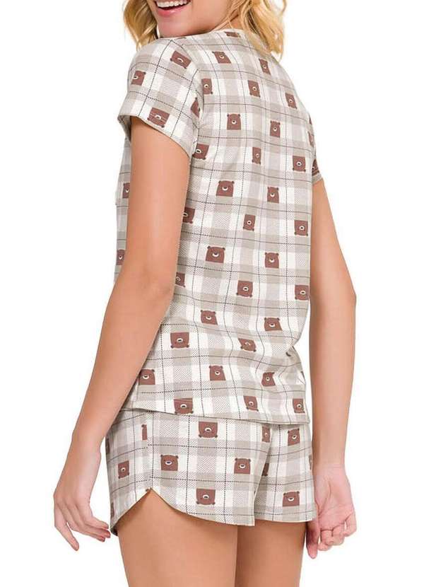 Espaço Pijama - Pijama Feminino Curto Espaço Pijama 4010141 Bege 2
