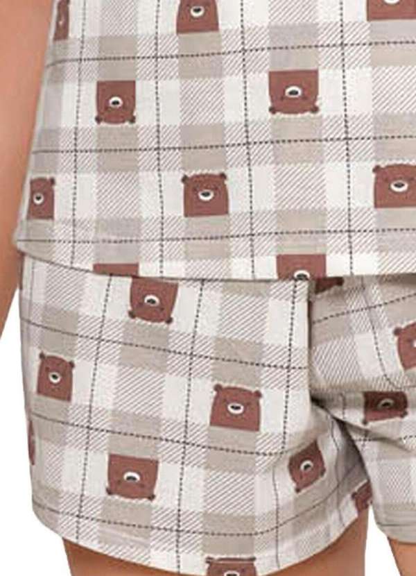 Espaço Pijama - Pijama Feminino Curto Espaço Pijama 4010141 Bege 4