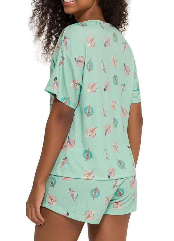 Espaço Pijama - Pijama Feminino Curto Espaço Pijama 4010202 Verde 2