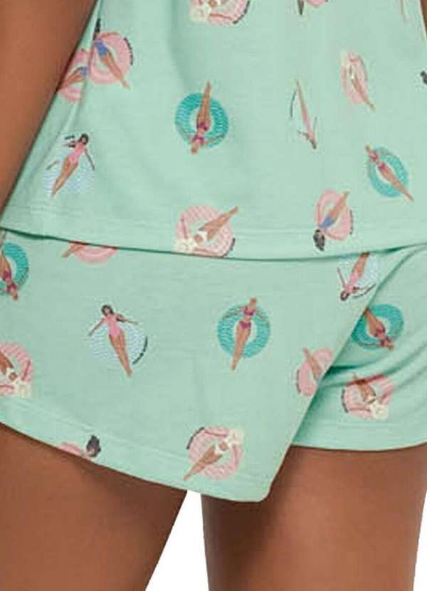 Espaço Pijama - Pijama Feminino Curto Espaço Pijama 4010202 Verde 4