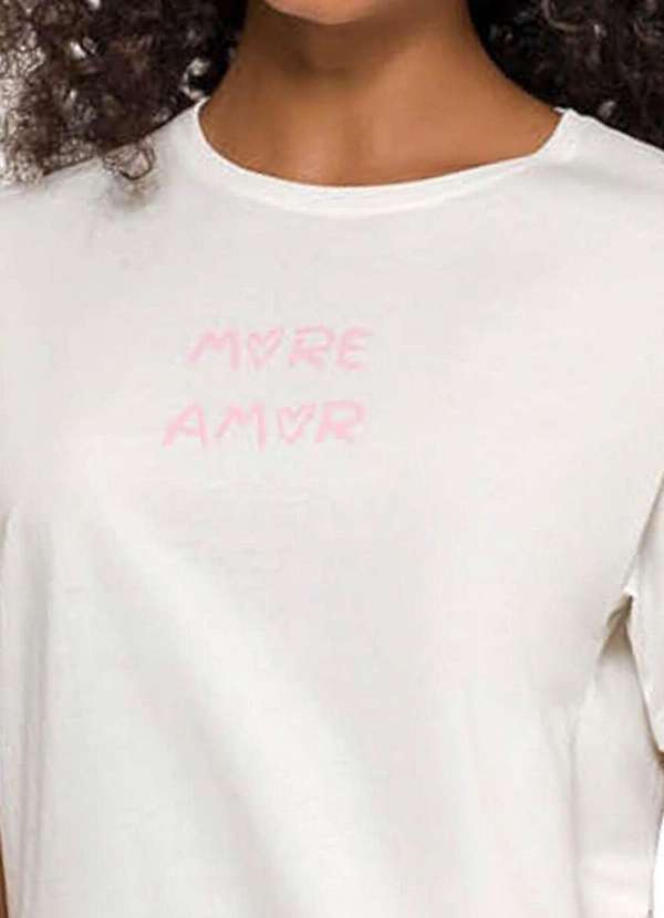 Espaço Pijama - Pijama Feminino Curto Espaço Pijama 4010210 Off-White-Xadrez 3