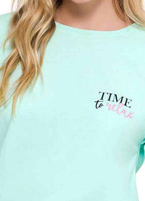 Espaço Pijama - Pijama Feminino Curto Espaço Pijama 4010213 Verde-Off-White 3