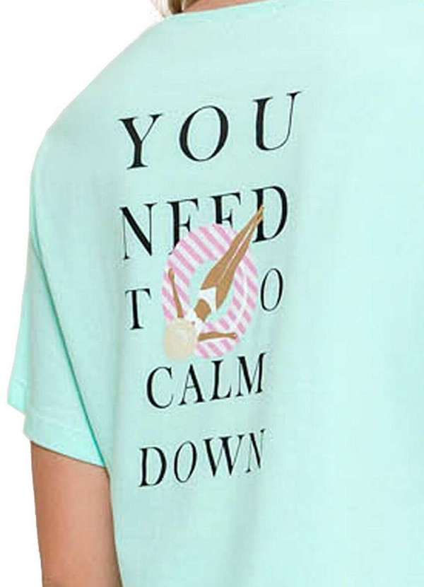 Espaço Pijama - Pijama Feminino Curto Espaço Pijama 4010213 Verde-Off-White 5