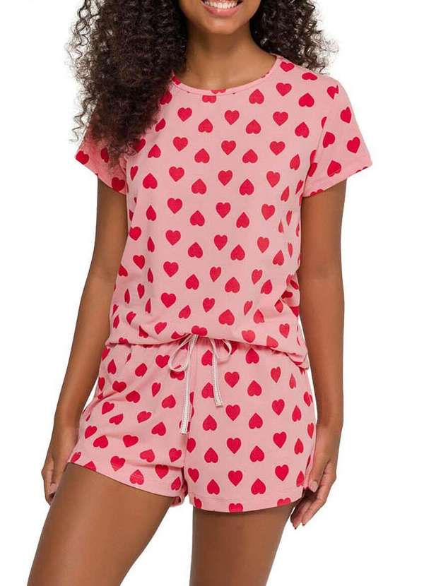 Espaço Pijama - Pijama Feminino Curto Espaço Pijama 4010218 Vermelho