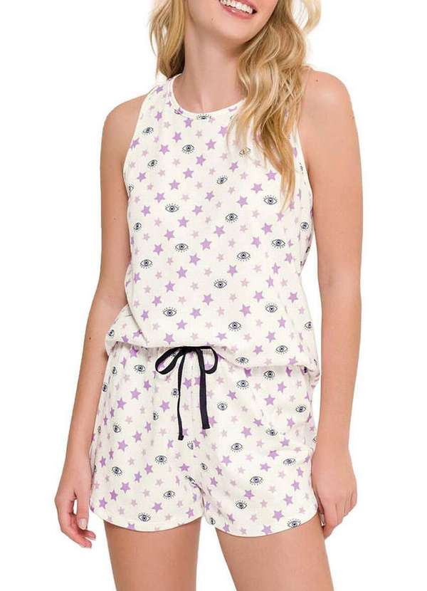 Espaço Pijama - Pijama Feminino Curto Espaço Pijama 4010222 Off-White