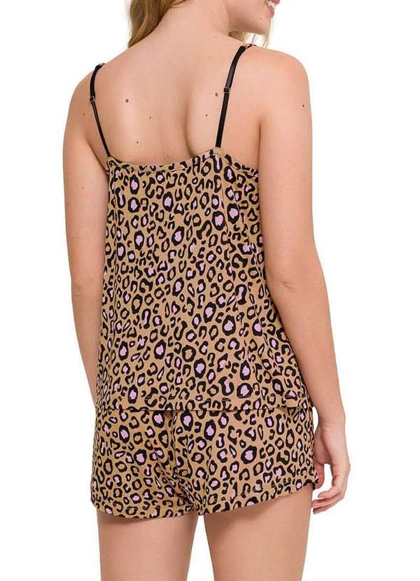 Espaço Pijama - Pijama Feminino Curto Espaço Pijama 4010228 Marrom 2
