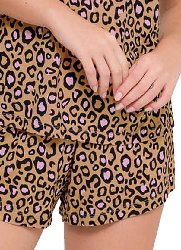 Espaço Pijama - Pijama Feminino Curto Espaço Pijama 4010228 Marrom 4
