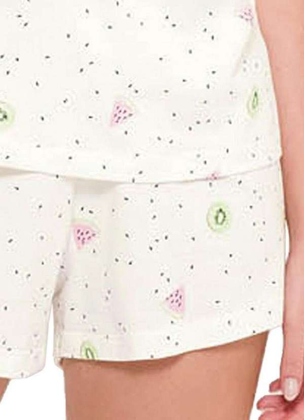 Espaço Pijama - Pijama Feminino Curto Espaço Pijama 4010231 Off-White 4