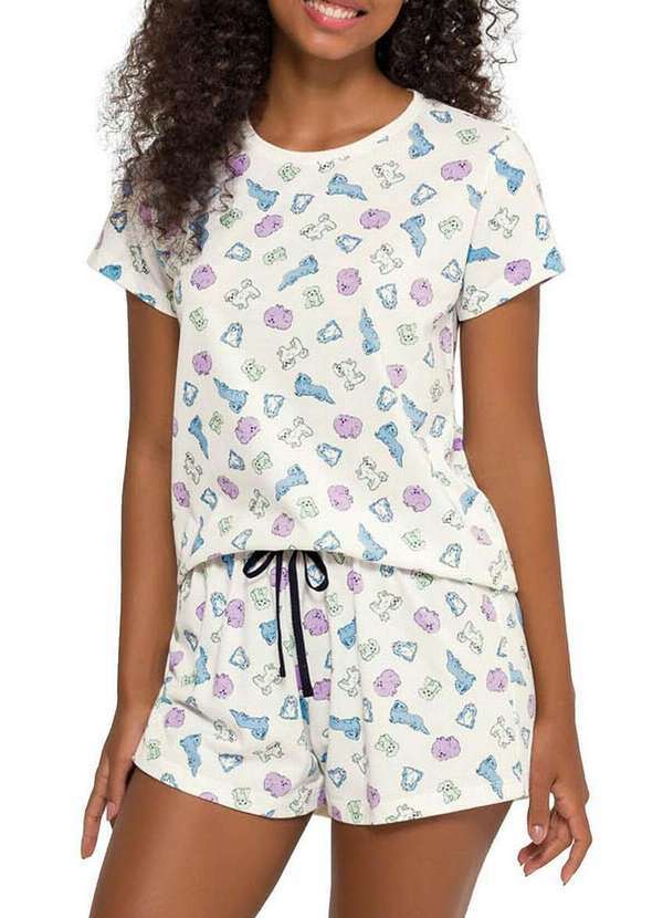 Espaço Pijama - Pijama Feminino Curto Espaço Pijama 4010243 Branco