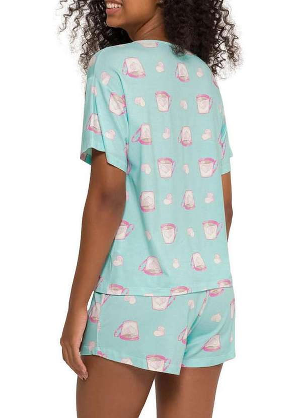 Espaço Pijama - Pijama Feminino Curto Espaço Pijama 4010260 Verde-Claro 2