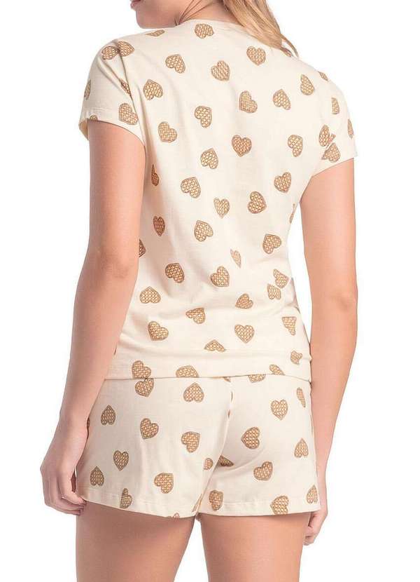 Espaço Pijama - Pijama Feminino Curto Espaço Pijama 4010303 Bege 2