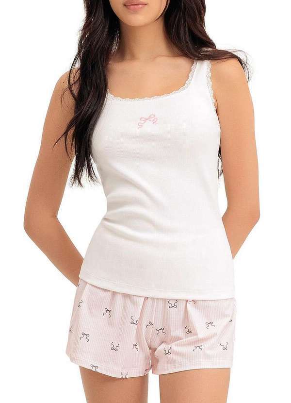 Espaço Pijama - Pijama Feminino Curto Espaço Pijama 4010414 Rosa