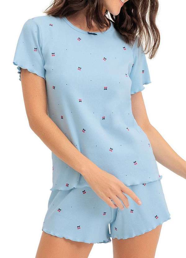 Espaço Pijama - Pijama Feminino Curto Espaço Pijama 4010417 Azul