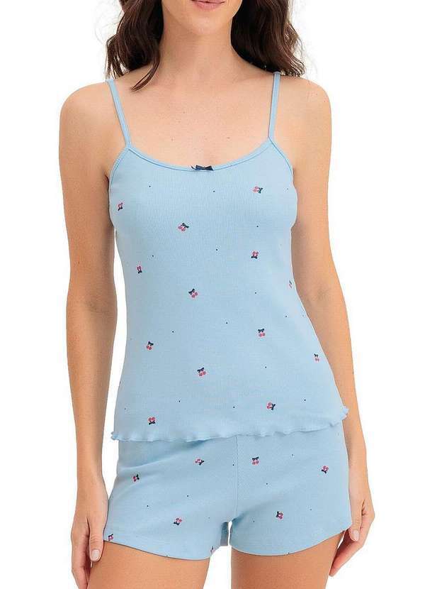 Espaço Pijama - Pijama Feminino Curto Espaço Pijama 4010418 Azul