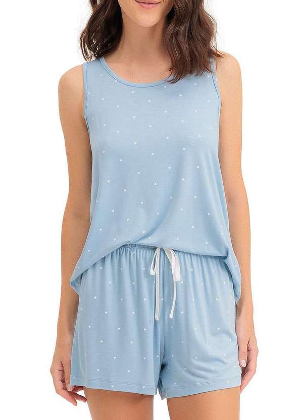 Espaço Pijama - Pijama Feminino Curto Espaço Pijama 4010457 Azul