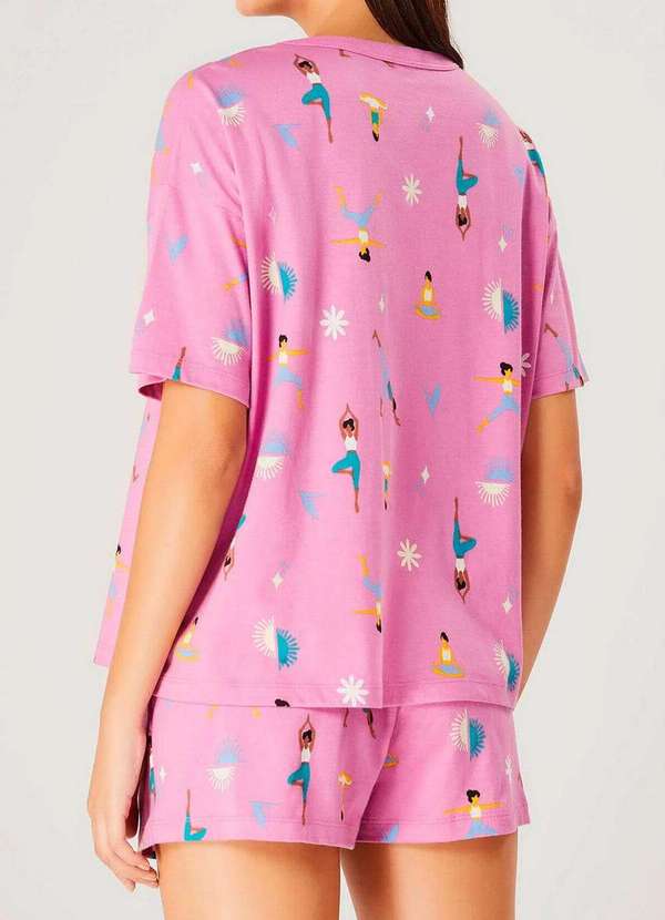 Hering - Pijama Feminino Curto Hering 7cmv 2c-Azul-Claro 2