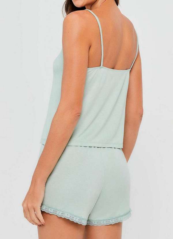 Hering - Pijama Feminino Curto Hering 7cnp Wl9-Verde-Claro 4