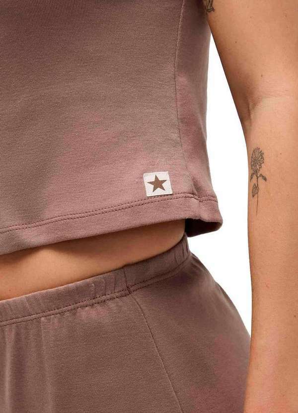 Hering - Pijama Feminino Curto Hering 7cxx Hmv-Marrom-Médio 3