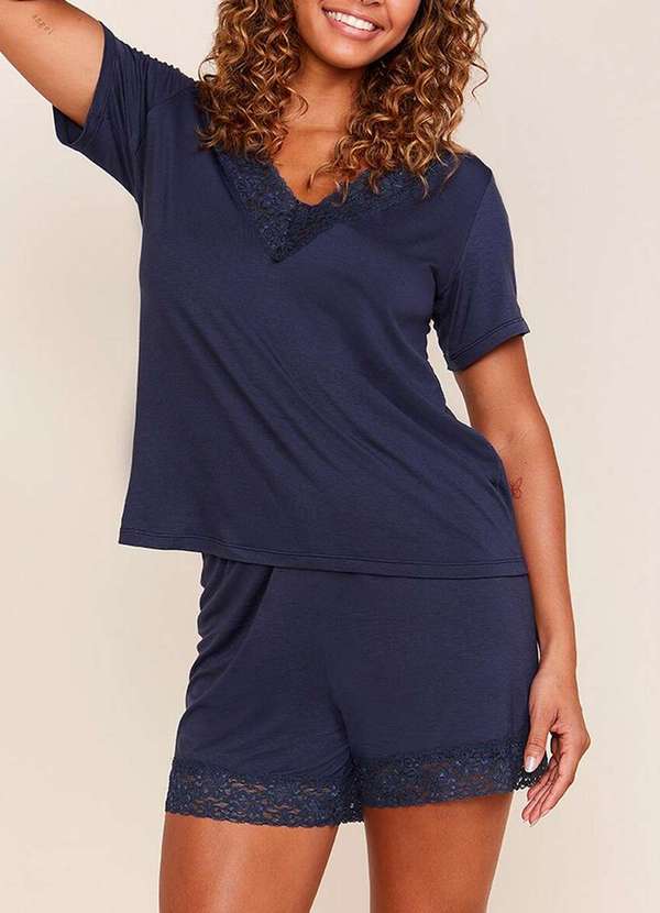 Hope - Pijama Feminino Curto Hope 01260 Acd-Azul-Cedro 3