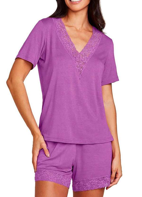 Hope - Pijama Feminino Curto Hope 01260 Rxz-Roxo-Zen