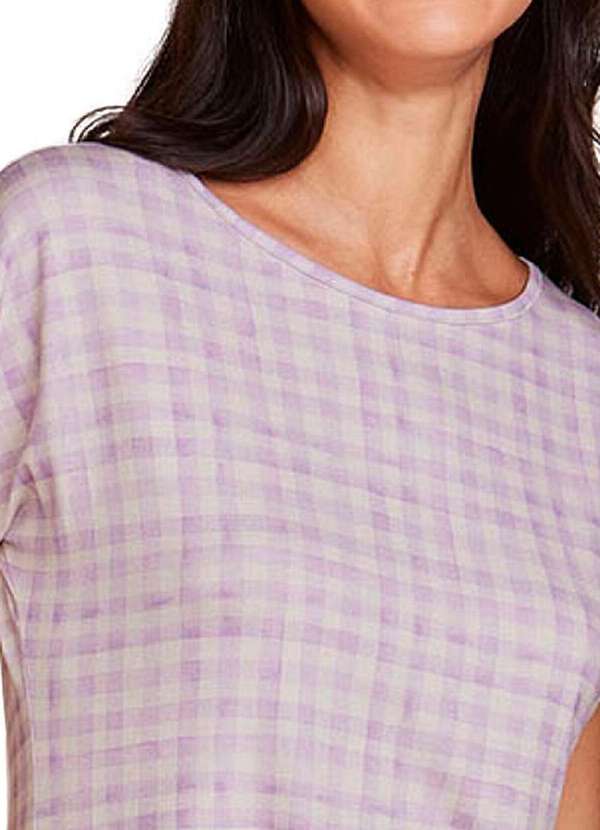 Hope - Pijama Feminino Curto Hope Lcs 010 Exp-Xadrez-Picnic-Lilás 3