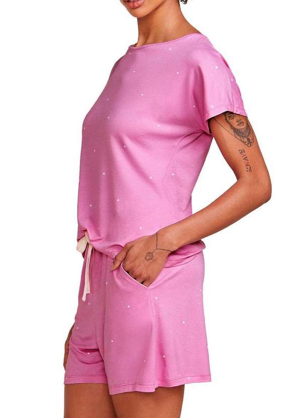 Hope - Pijama Feminino Curto Hope Lcs 010 Erc-Estampa-Poá-Rosa-Candy 2