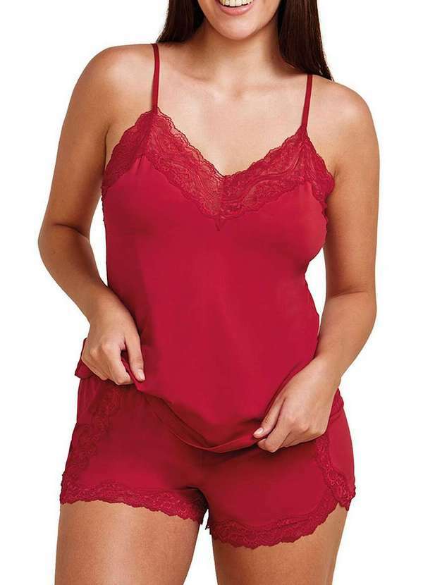 Hope - Pijama Feminino Curto Hope Lcs550 Vez-Vermelho-Zaire