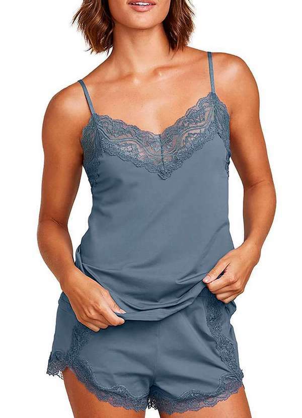 Hope - Pijama Feminino Curto Hope Lcs550 Adc-Azul-Delicato